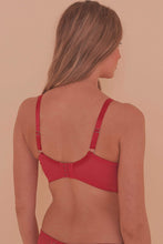Load image into Gallery viewer, Ruby Pink satin crossover full bust bra DD - H