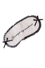 Load image into Gallery viewer, ivory black embroidered eye mask sleep black bridal gift lace
