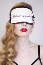 Load image into Gallery viewer, ivory black embroidered eye mask sleep black bridal gift lace