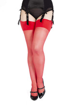 Load image into Gallery viewer, Seamed Stockings Red UK 8 – 22