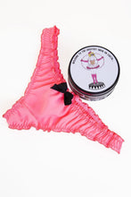 Load image into Gallery viewer, hot pink thong g string black bow briefs knickers gift tin