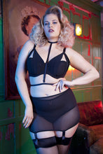 Load image into Gallery viewer, girdle plus size suspender belt shaping shaper black garter retro vintage