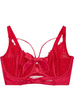 Load image into Gallery viewer, Ruby Pink satin crossover full bust bra DD - H