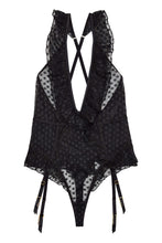 Load image into Gallery viewer, Cara Dot Mesh Ruffle Body Curve