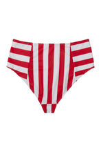 Load image into Gallery viewer, Wolf & Whistle Curve Eco Stripe high waist pant red/white
