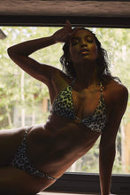 Load image into Gallery viewer, Wolf & Whistle Leopard Triangle Top Khaki