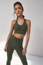 Load image into Gallery viewer, Wolf & Whistle Lace Up Leggings Khaki
