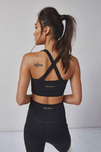 Load image into Gallery viewer, Wolf & Whistle Lace Up Mesh Panel Bra Black