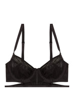Load image into Gallery viewer, Wolf & Whistle Jade Panelled Longline Bra Black B - F