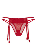 Load image into Gallery viewer, WW x Charlotte McKinney Cara Red Lace Suspender Brief