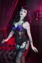 Load image into Gallery viewer, Bettie Page Fishnet Mesh Underbust Corset
