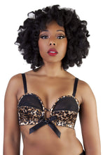 Load image into Gallery viewer, Bettie Page Leopard/Black Spiral Stitch Overwire Bra A - F
