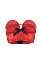 Load image into Gallery viewer, Bettie Page Longline Red/Black Overwire Bra A - DD
