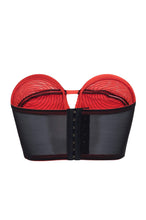 Load image into Gallery viewer, Bettie Page Longline Red/Black Overwire Bra A - DD
