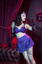 Load image into Gallery viewer, Bettie Page Purple Retro Futuristic Bullet Bra

