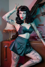 Load image into Gallery viewer, Bettie Page Teal Retro Futuristic Bullet Bra
