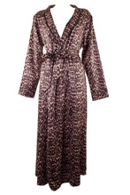 Load image into Gallery viewer, Bettie Page Leopard Print Satin Robe
