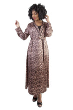 Load image into Gallery viewer, Bettie Page Leopard Print Satin Robe
