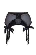 Load image into Gallery viewer, Bettie Page Black 4 Strap Suspender Belt
