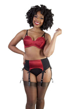 Load image into Gallery viewer, Bettie Page Dark Red Classic Suspender Belt
