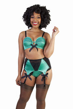 Load image into Gallery viewer, Bettie Page Emerald Green Z Stitch Strap Suspender Belt
