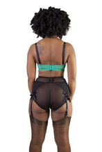 Load image into Gallery viewer, Bettie Page Emerald Green Z Stitch Strap Suspender Belt
