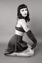 Load image into Gallery viewer, black retro french knickers tap pants button side bettie page satin
