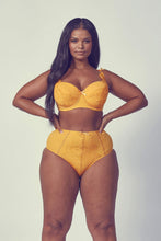 Load image into Gallery viewer, Gabi Fresh Aspen Mustard Lace Sling Bra
