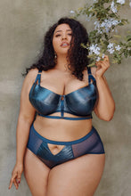 Load image into Gallery viewer, Gabi Fresh Kayla Metallic Leatherette Bra Midnight Blue B - H
