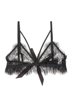Load image into Gallery viewer, Peek &amp; Beau Bryn Black Lace frill triangle bra
