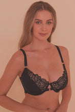 Load image into Gallery viewer, Peek &amp; Beau Ida FB Satin sling &amp; lace bra &amp; ring detail DD - H
