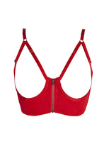 Load image into Gallery viewer, Peek &amp; Beau Méret Red Zip Longline Bra

