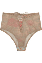 Load image into Gallery viewer, Peek &amp; Beau Quinn Gold leatherette &amp; lace HW brief
