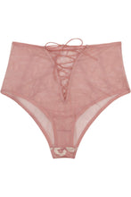 Load image into Gallery viewer, Peek &amp; Beau Quinn Pink leatherette and lace HW brief
