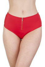 Load image into Gallery viewer, Peek &amp; Beau Méret Red Zip Front High Waist Brief
