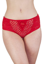 Load image into Gallery viewer, Peek &amp; Beau Toyen Red Mesh &amp; Lace HW Corset Brief
