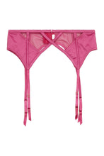 Load image into Gallery viewer, Peek &amp; Beau Dani Magenta Strappy Satin Suspender
