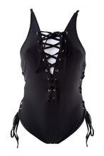 Load image into Gallery viewer, Peek &amp; Beau Side &amp; Front Lace Up Swimsuit
