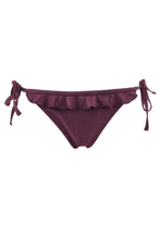 Load image into Gallery viewer, Peek &amp; Beau Wine High Shine Ruffle Frill Tie Side Brief
