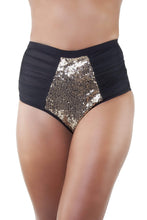 Load image into Gallery viewer, Peek &amp; Beau - Tallulah Ruched Tulle Gold Sequin Brief
