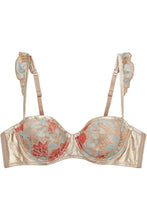 Load image into Gallery viewer, Peek &amp; Beau Quinn Gold leatherette and lace bra A - E
