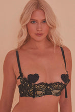 Load image into Gallery viewer, Jaquelina Mustard Contrast Quarter Cup Bra Core
