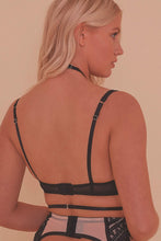 Load image into Gallery viewer, Sky Pearl Quarter Cup Lace Harness Core Bra
