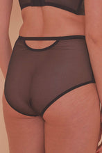 Load image into Gallery viewer, Aerona Black Lace and Leatherette High Waist Brief
