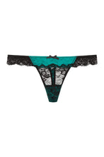 Load image into Gallery viewer, Kate Teal Satin Thong
