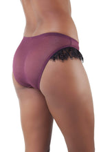 Load image into Gallery viewer, Karine Lace Overlay Brief Wine/Black
