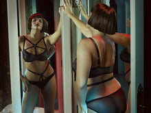 Load image into Gallery viewer, Adira Satin &amp; Mesh Strappy Harness Brief
