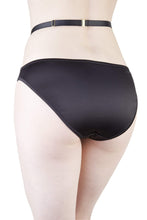 Load image into Gallery viewer, Effie Black Satin and Mesh Applique Brief
