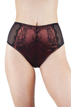 Load image into Gallery viewer, Irena Rust Satin &amp; Lace High Waist Brief
