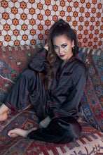 Load image into Gallery viewer, Black and Red Smoking Suit Pj Set
